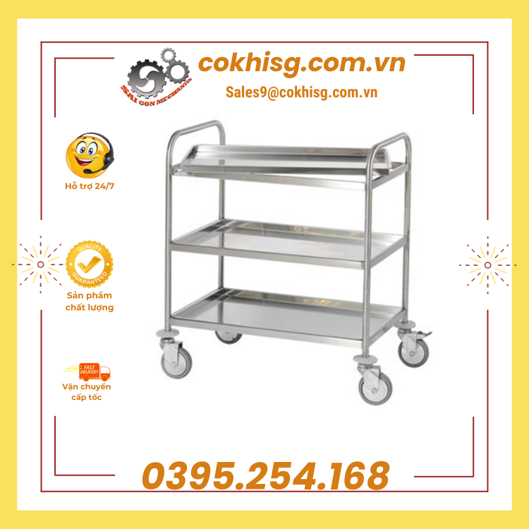 Xe đẩy y tế được làm bằng inox 304